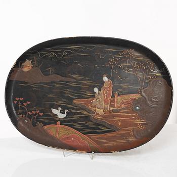 A Japanese lacquer and mother of pearl tray, Meiji / early 20th century.