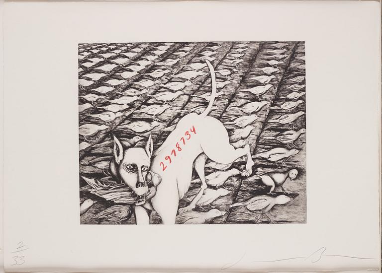 Jonathan Borofsky, etching. Signed and numbered 2/33 (2978734).