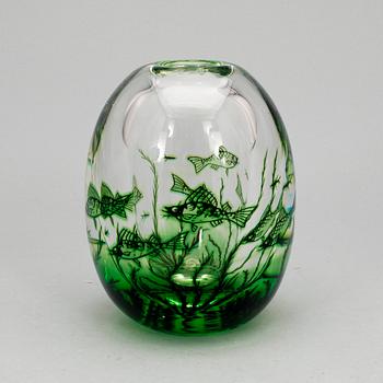 VAS, glas, fiskgraal, Edward Hald Orrefors, 1971.