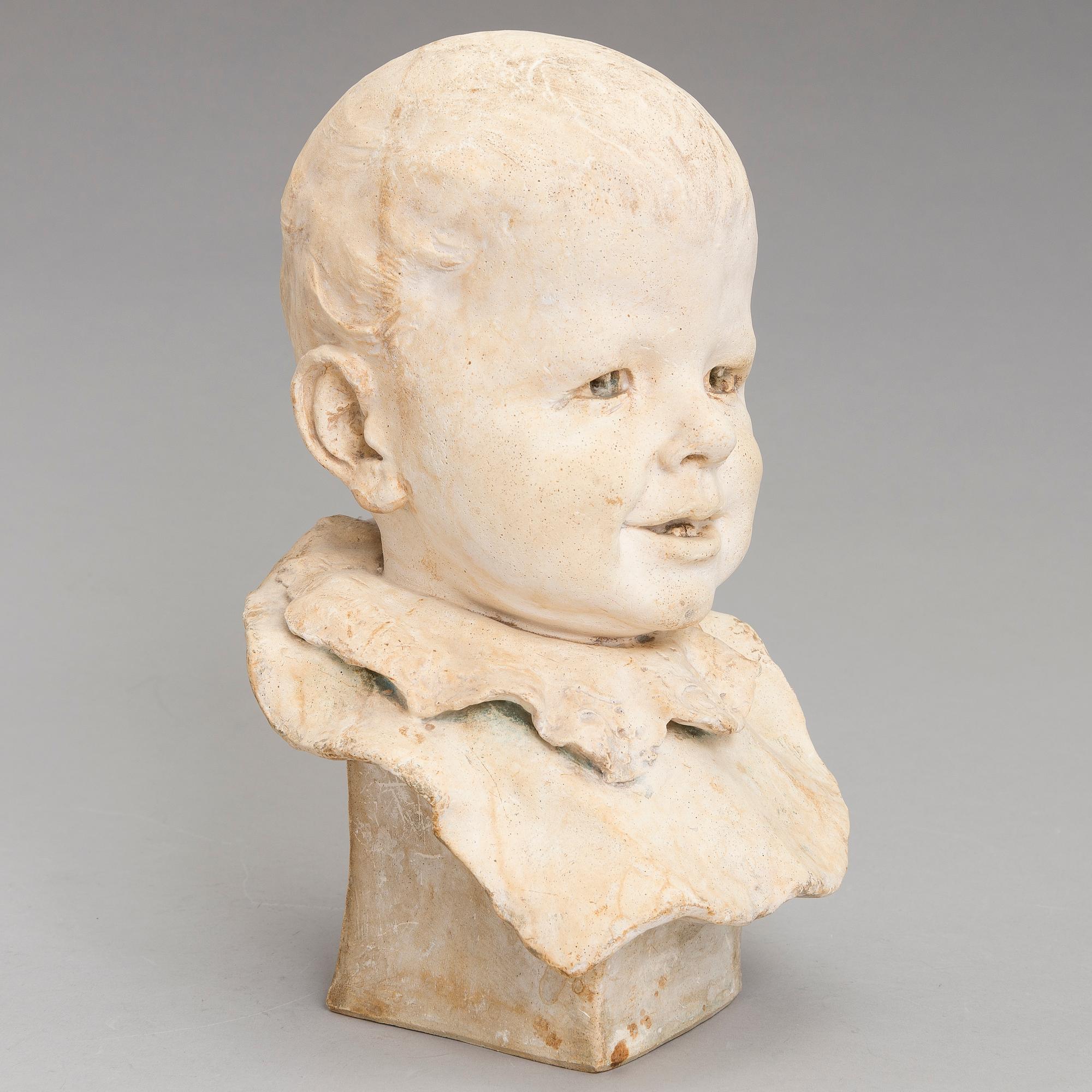 ROBERT STIGELL, gipsbyst, signerad och daterad 1901.