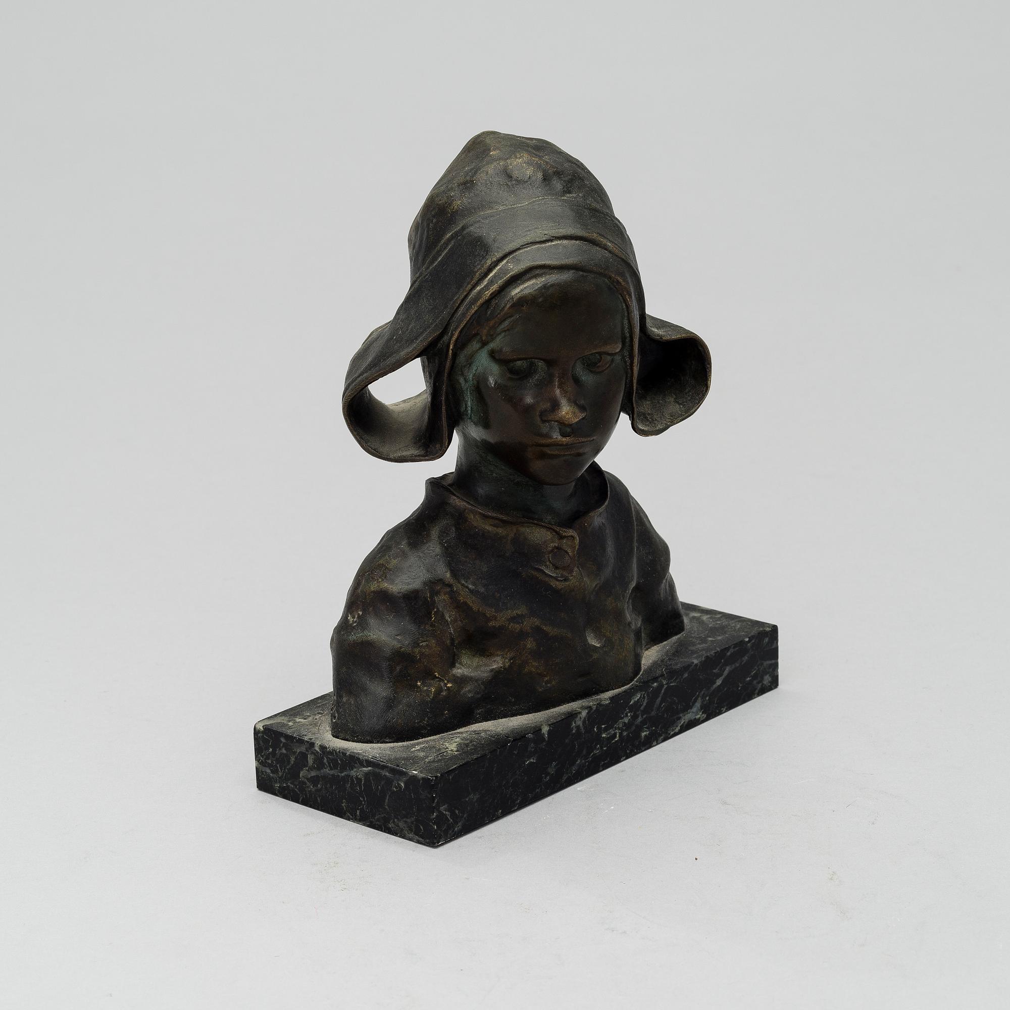 RUTH MILLES, bronze, marble, signed.