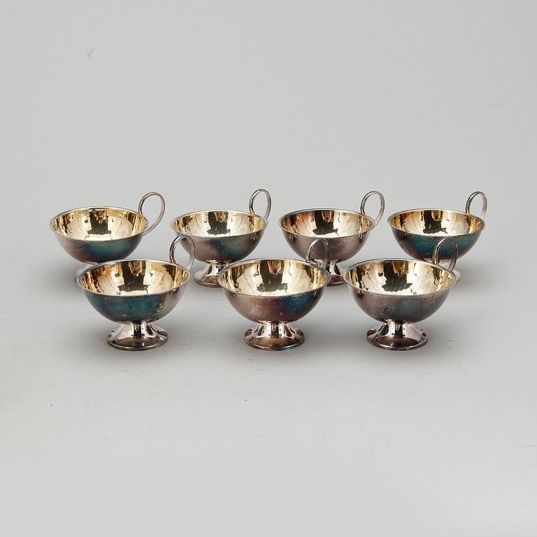 PUNCHKOPPAR, 7 st, silver, tot 216 gram.