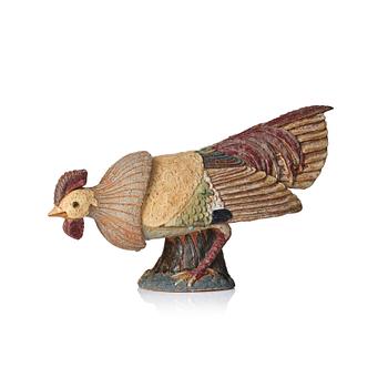 171. Tyra Lundgren, a stoneware sculpture of a rooster, Sweden, dated 1955.