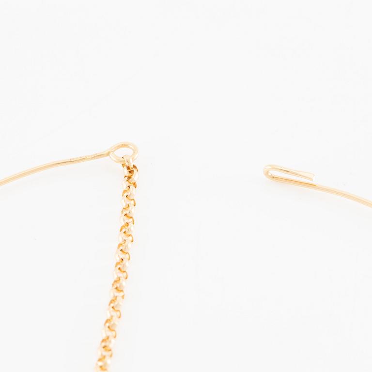 Collier med hängen i form av fiskar, 14K guld.