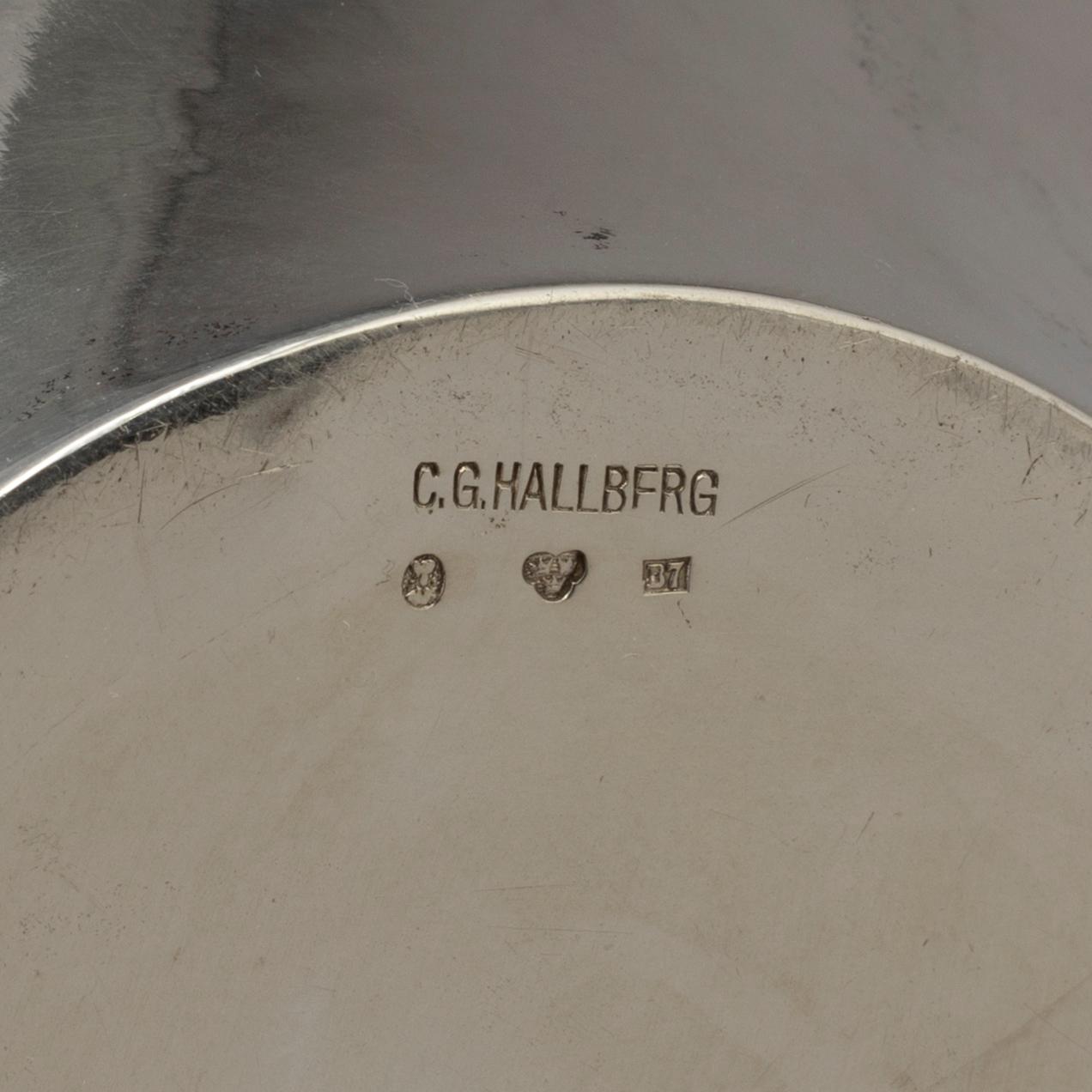 CG HALLBERG, skål/ytterfoder, silver, Stockholm 1904.
