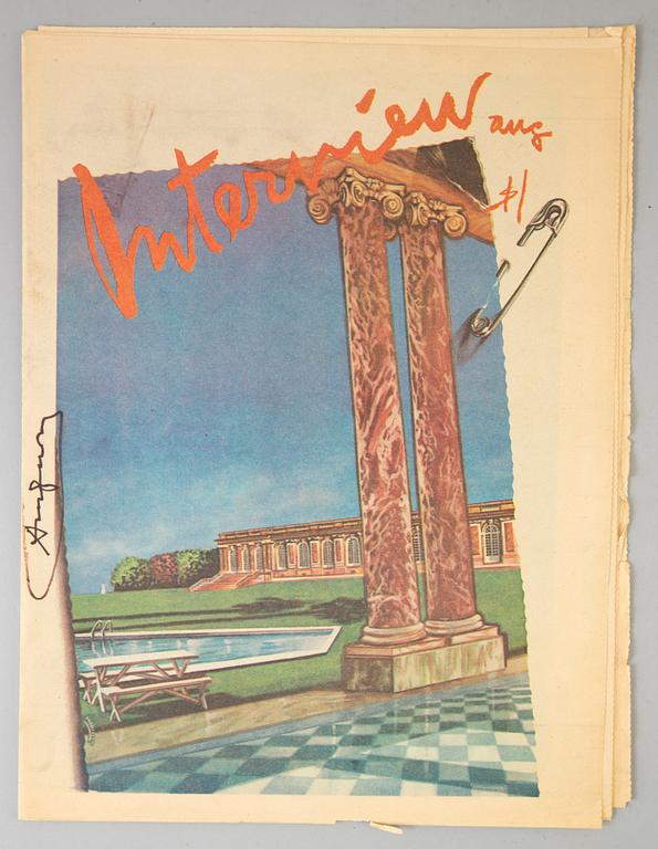 4 Interview Magazine, all signed by Andy Warhol.