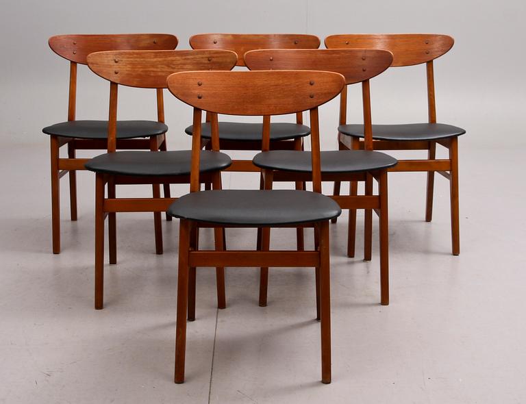 STOLAR, teak, 6 st, Farstrup Möbelfabrik, Danmark. 1950/60-tal.