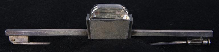 BROSCH, silver samt BERGSKRISTALL, Wiwen Nilsson, 1946.