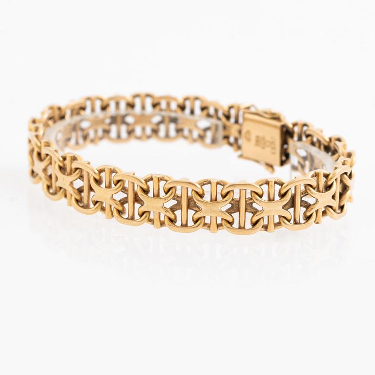 Bracelet, 18K gold, x-link with bars,
