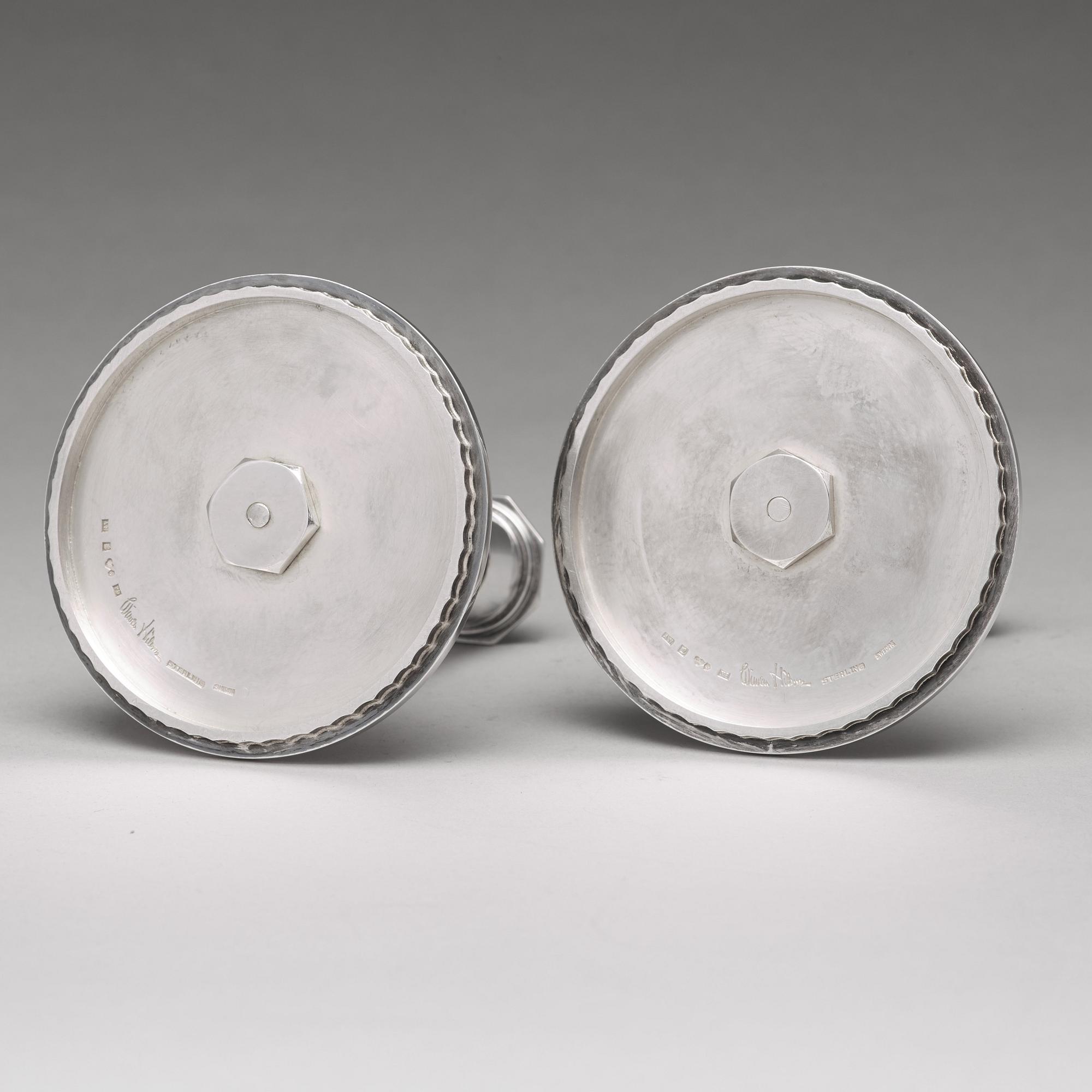 Wiwen Nilsson, ljusstakar, ett par, Lund 1948 och 1956, sterling.