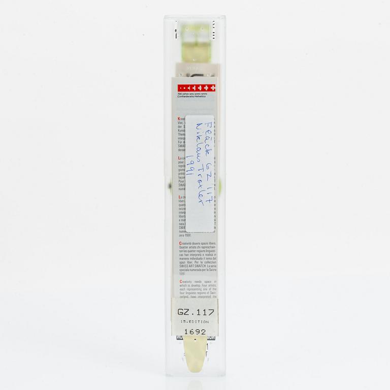 Swatch, Flaeck, Felice Varini, armbandsur, 34 mm.