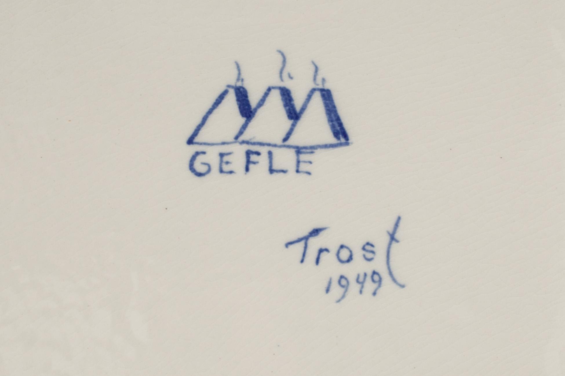 TEBORD, fajans, Eugen Trost, Gefle Porslinsfabrik, 1949.