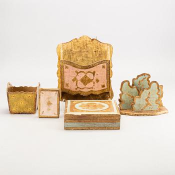 Six mid 20th century wood items from Paoletti, Firenze Italy.