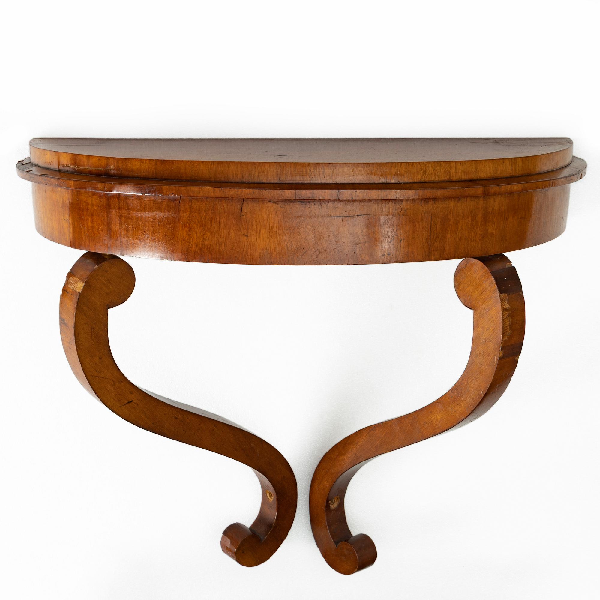 A Late Empire style mirror with a console table, second half of the 19th century.