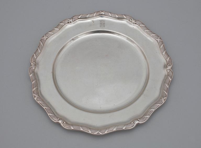 PARTI SILVER, 6 delar. Bla K Andersson, 1800-1900-tal. Ca 1102g.