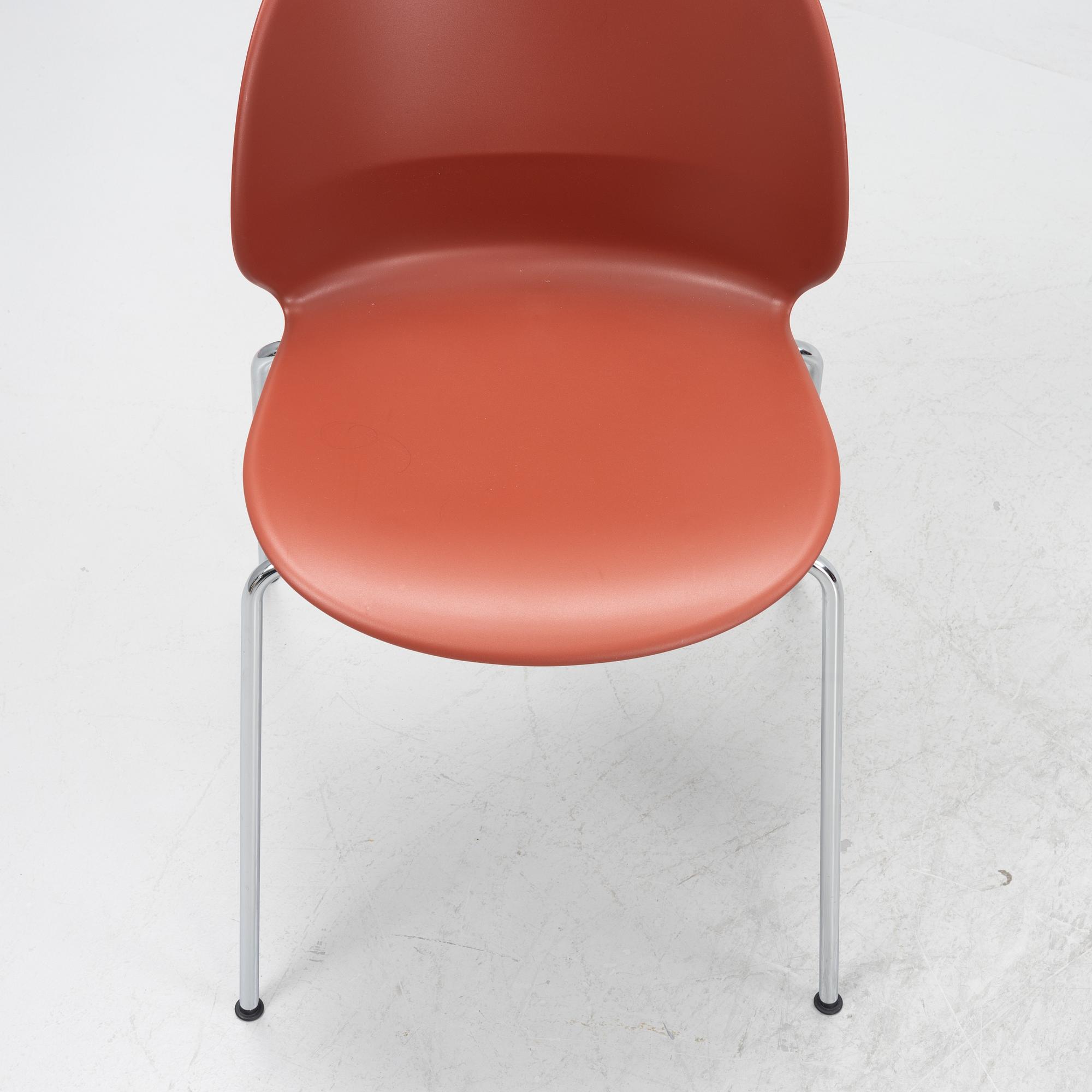 Nendo, a set of six model 'N02-10 Recycle chairs, Fritz Hansen, Denmark, 2020.