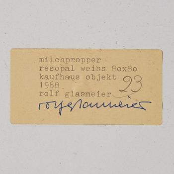 Rolf Glasmeier, "Milchpropper", Kaufhaus objekt.