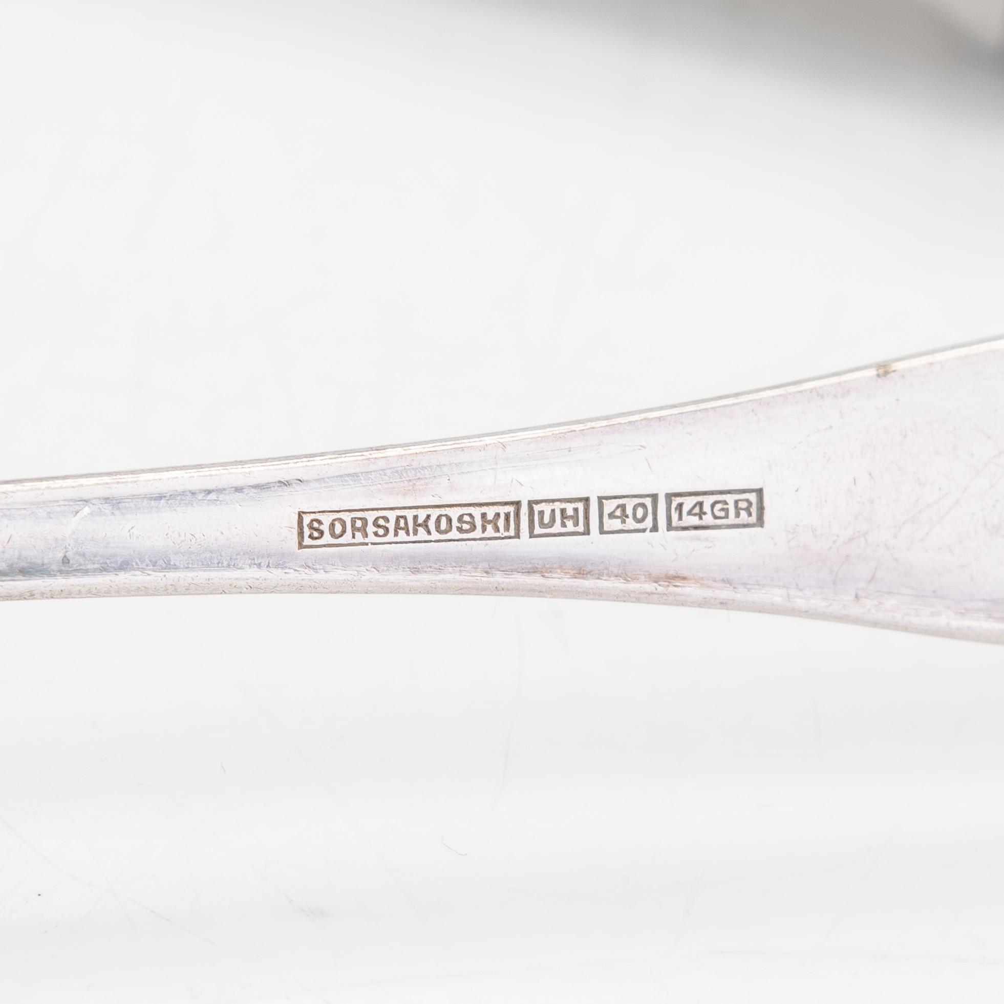 A 78-piece silver 'Chippendale' cutlery set, 1978-2007. Various Finnish manufacturers.