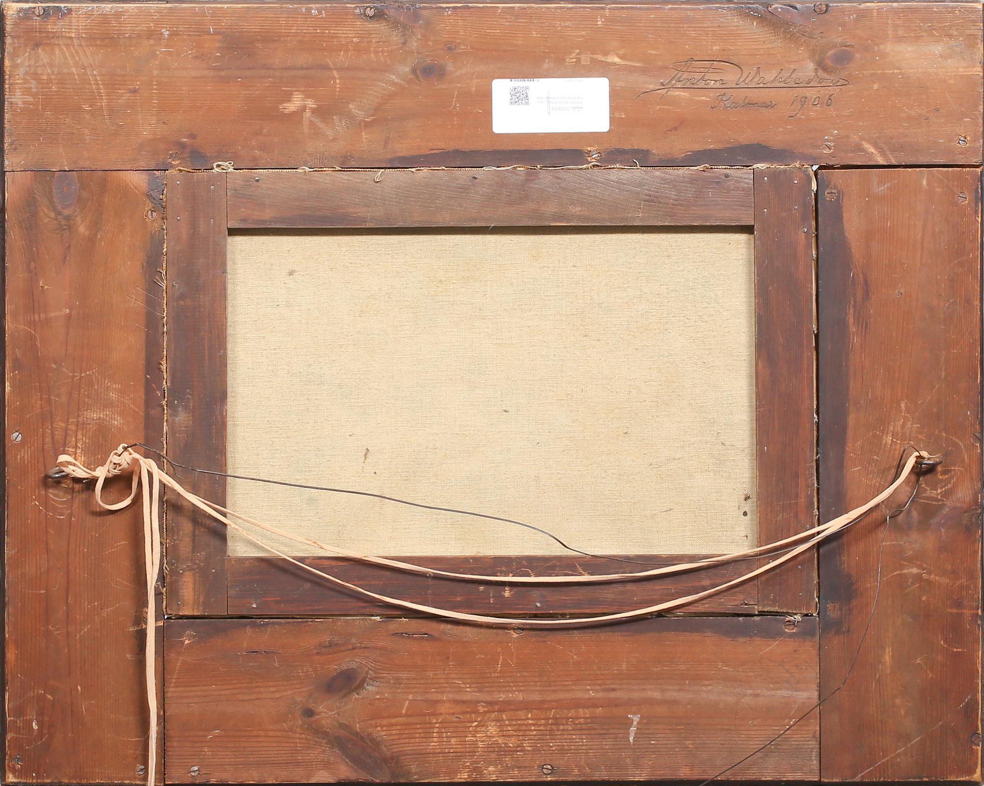 ANTON WAHLEDOV, ram, jugend, signerad och daterad 1906.