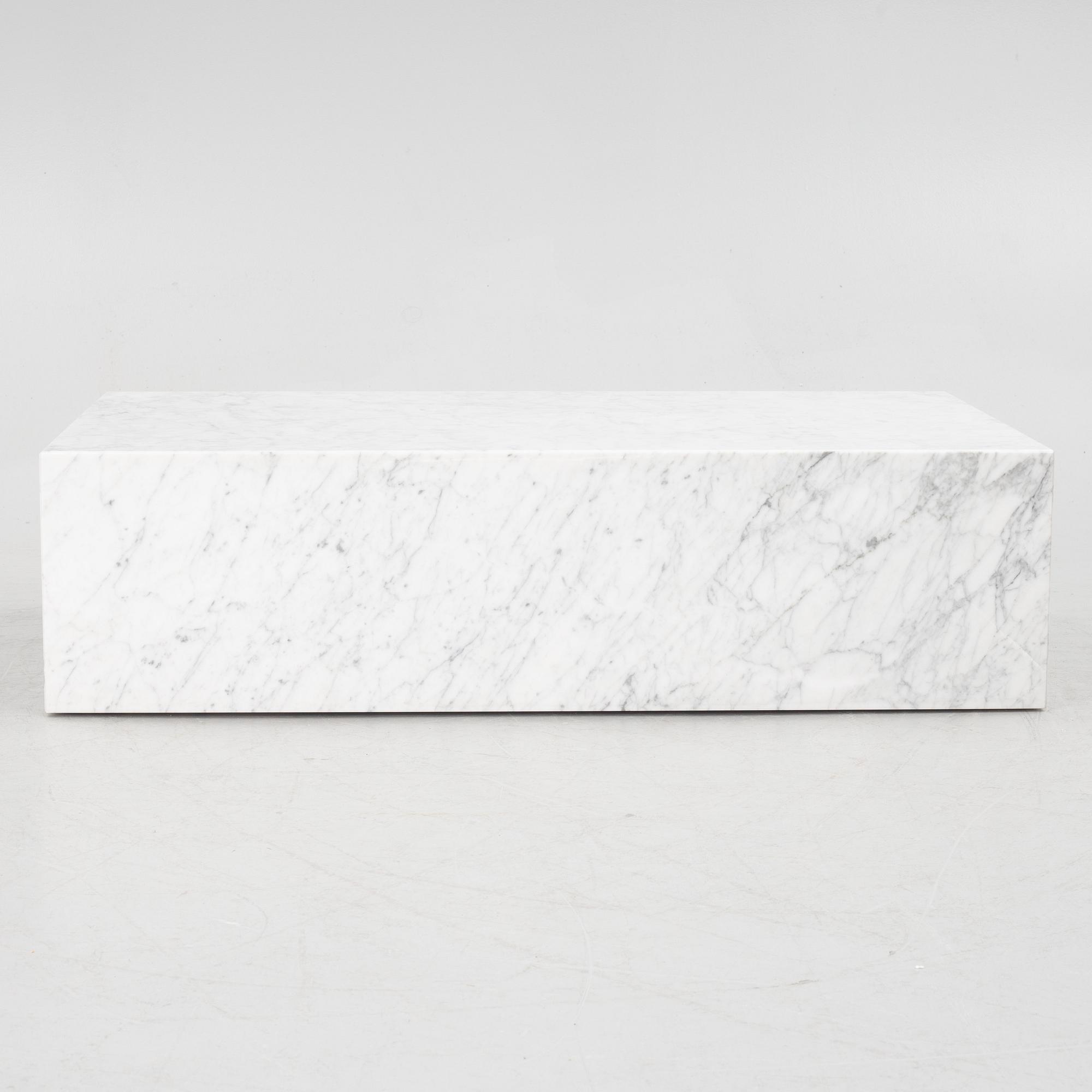 Norm Architects, a marble "Plinth low" coffee table, Audo Copenhagen, Denmark.
