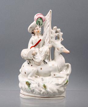 FIGURIN, flintgods. Staffordshire, England. 1800-tal.