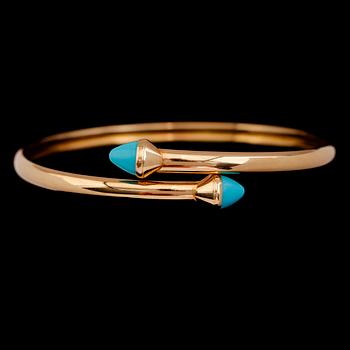ARMBAND, 18 k guld och turkoser, Alton 1966. Total vikt ca 10 g.