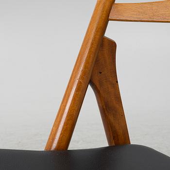 Hans J. Wegner, stolar, 6 st, "Savbukkestolen", Danmark, 1950/60-tal.
