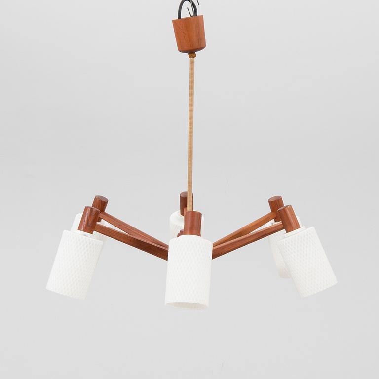 A 1950/60s teak ceiling pendant.