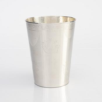 A silver vase, W.A. Bolin, Stockholm 1955.