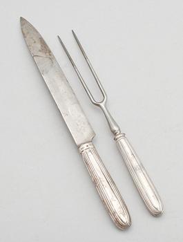 SKINKBESTICK, 2 delar, silver, Carl Gideon Ronander, Stockholm 1792.