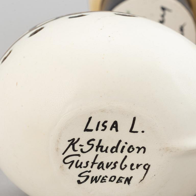Lisa Larson, four stoneware figurines, K-Studion, Gustavsberg.