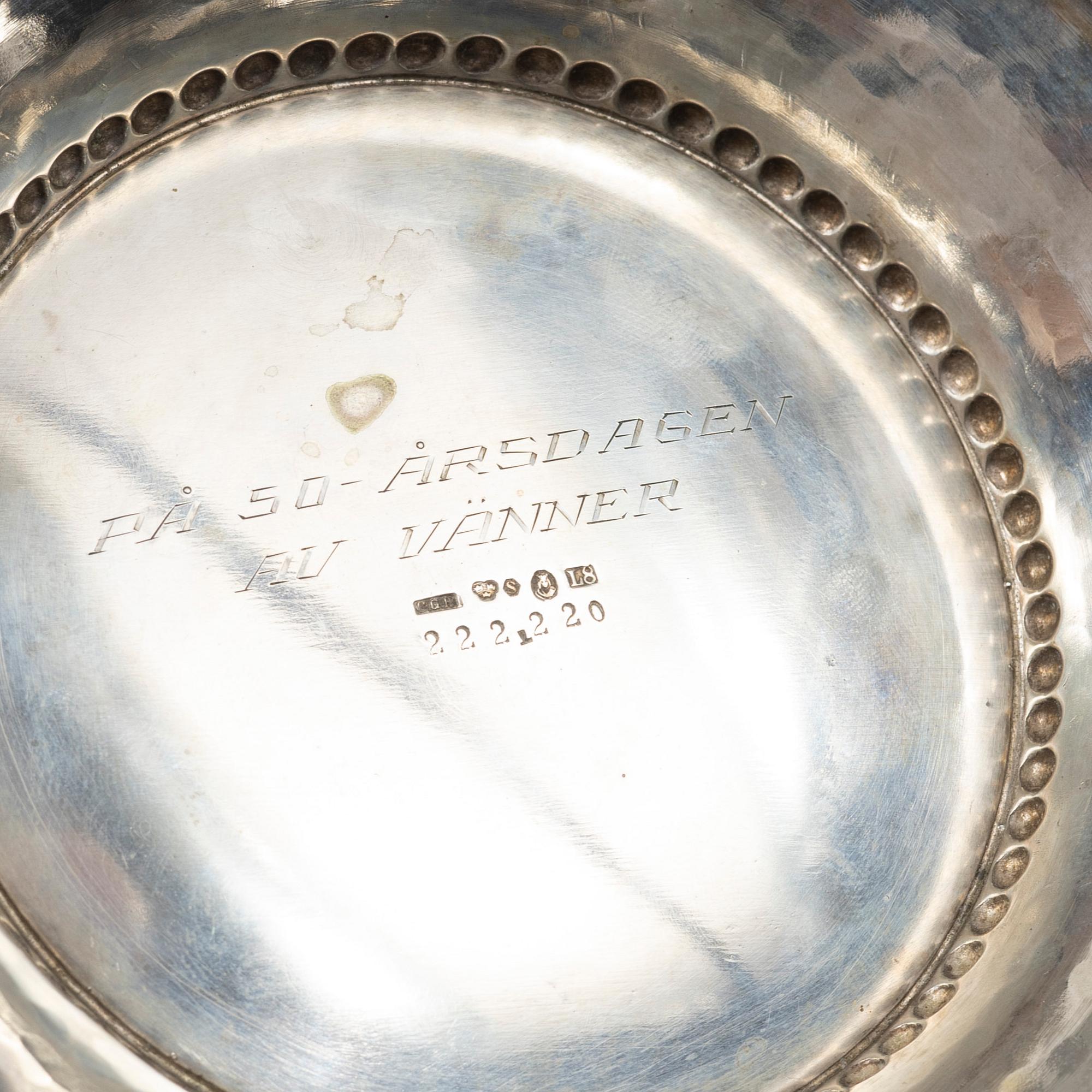 C.G. Hallberg, A Swedish silver bowl, mark of CG Hallberg, Stockholm 1937.