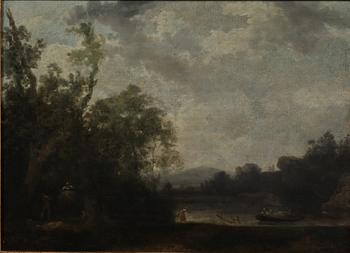 OKÄND KONSTNÄR, 2 st oljemålningar på duk, Jean Pillements art, 1800-talets början.