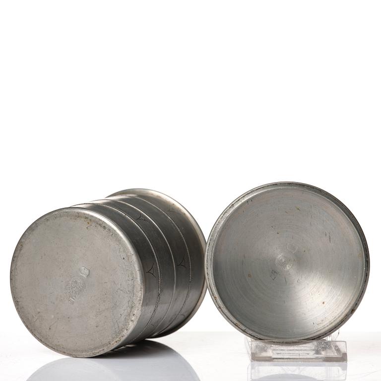 Estrid Ericson, a lidded pewter jar, Svenskt Tenn, Stockholm 1925, model A 42.