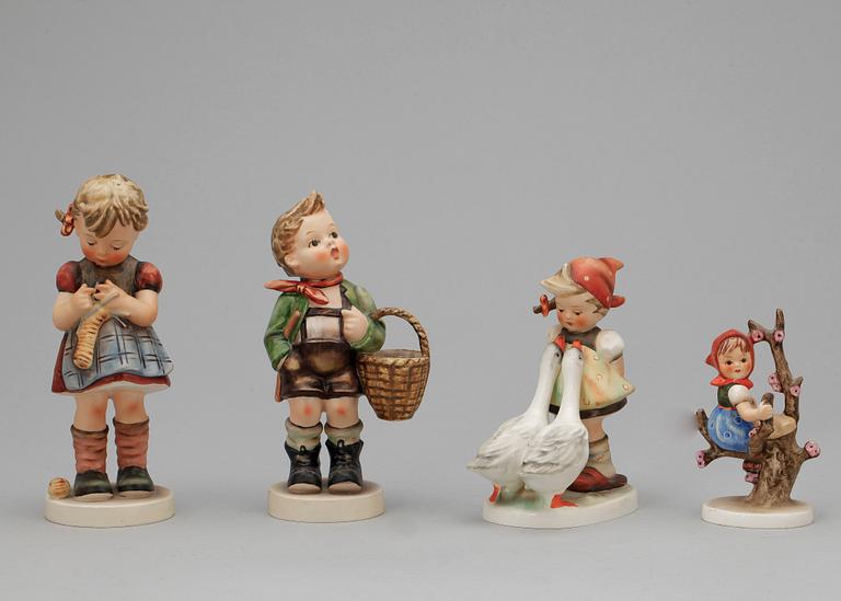 FIGURINER, 4 st, porslin, Hummel, Goebel, Tyskland, 1900-tal.
