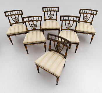 STOLAR, 6 st, sengustavianska, omkring år 1800.