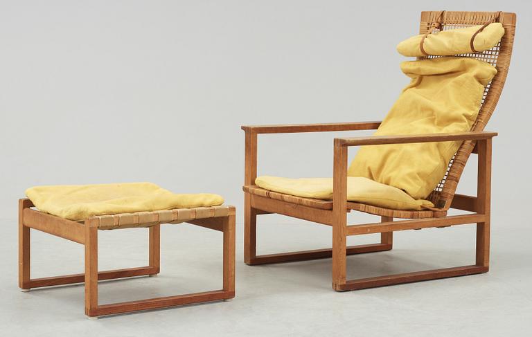 FÅTÖLJ samt FOTPALL, "2254", Børge Mogensen för Fredericia Møbelfabrik.