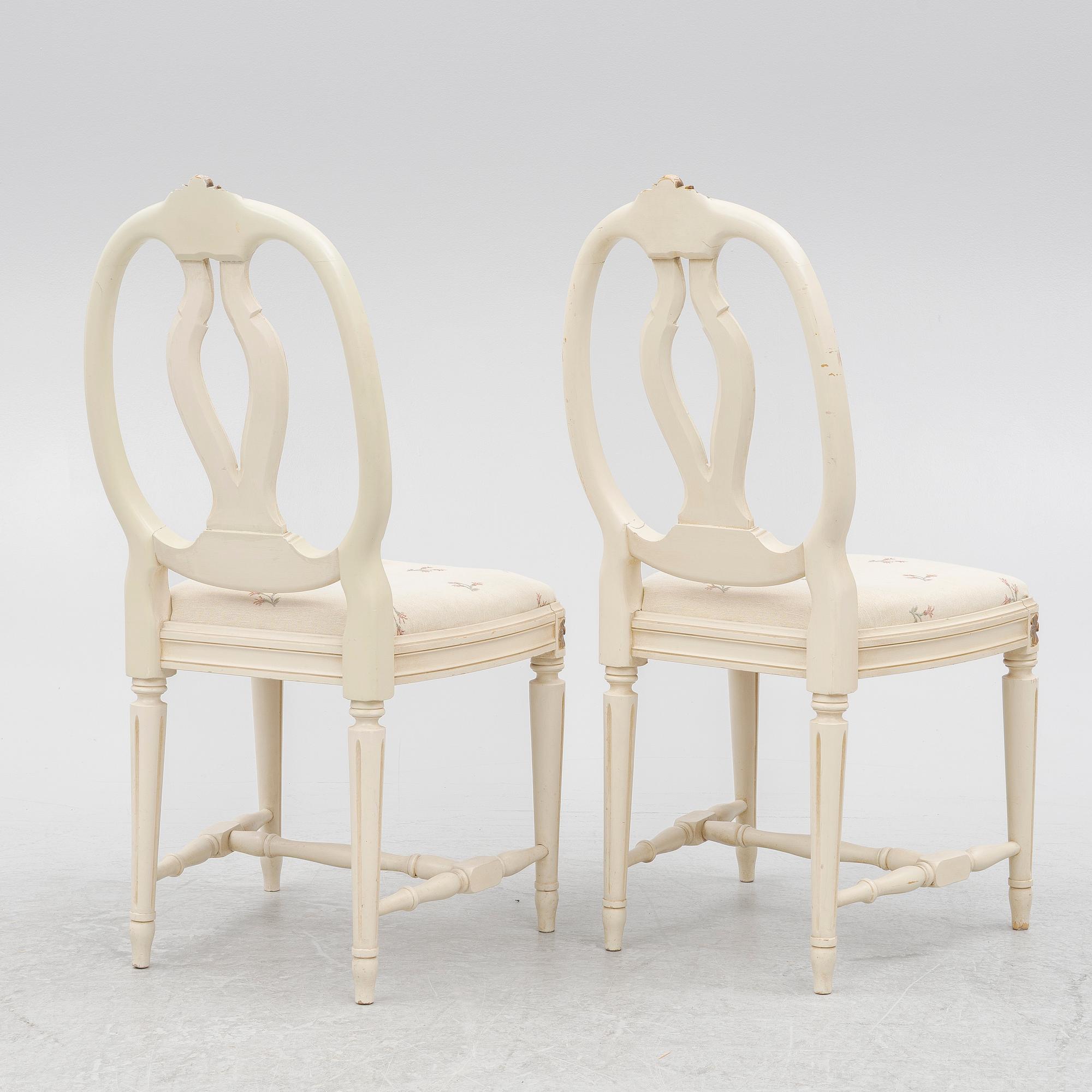 Dining group, 10 pieces, Gustavian style, 20th century.