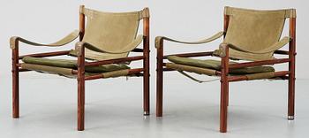 FÅTÖLJER, ett par, "Sirocco", design Arne Norell. Modellen formgiven 1964.