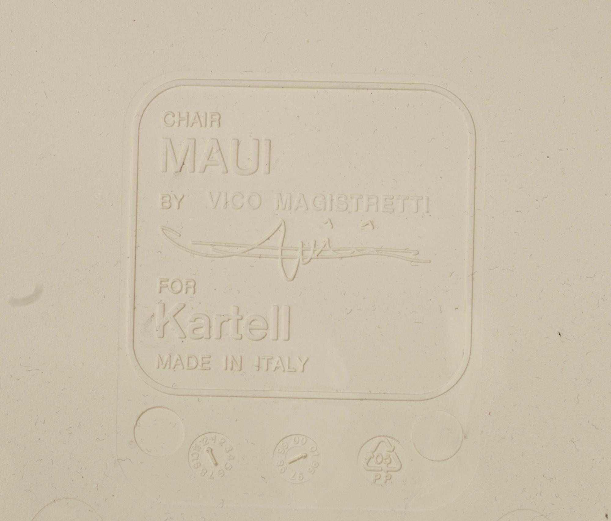 STOLAR, 6 st, "Maui", Vico Magistretti för Kartell.
