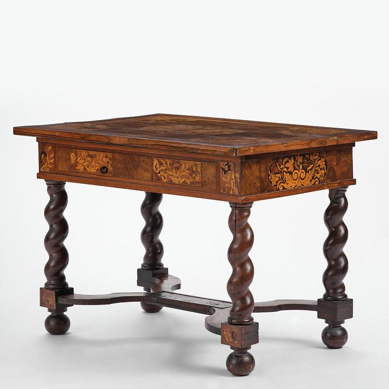 A Dutch baroque 'blumen marquetrie' table, early 18th century.