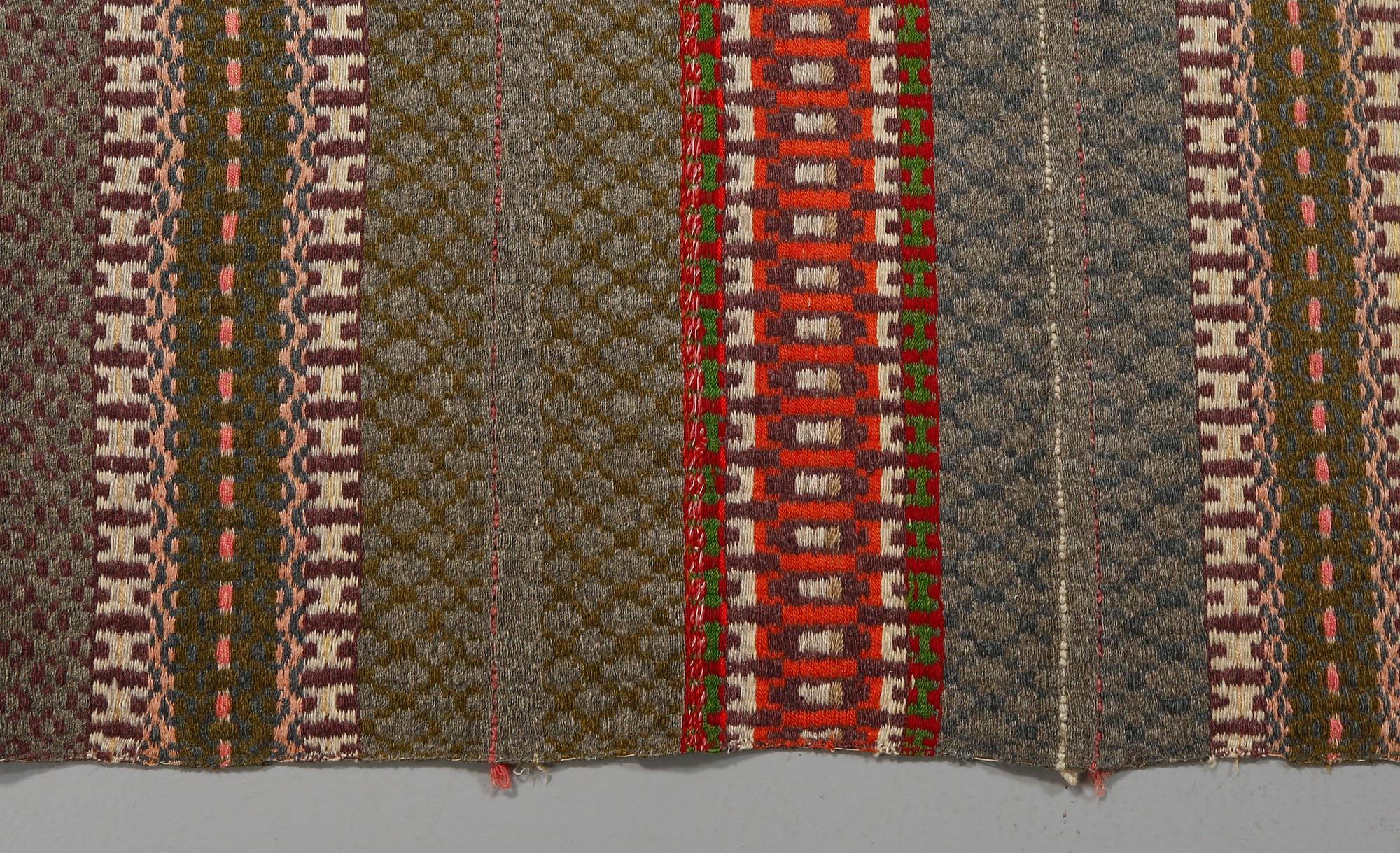 MATTA, dräll med flossainslag, omkring 1900, 290x105 cm.