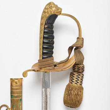 Sabel svensk, m/1915 för sjöofficer, med balja.