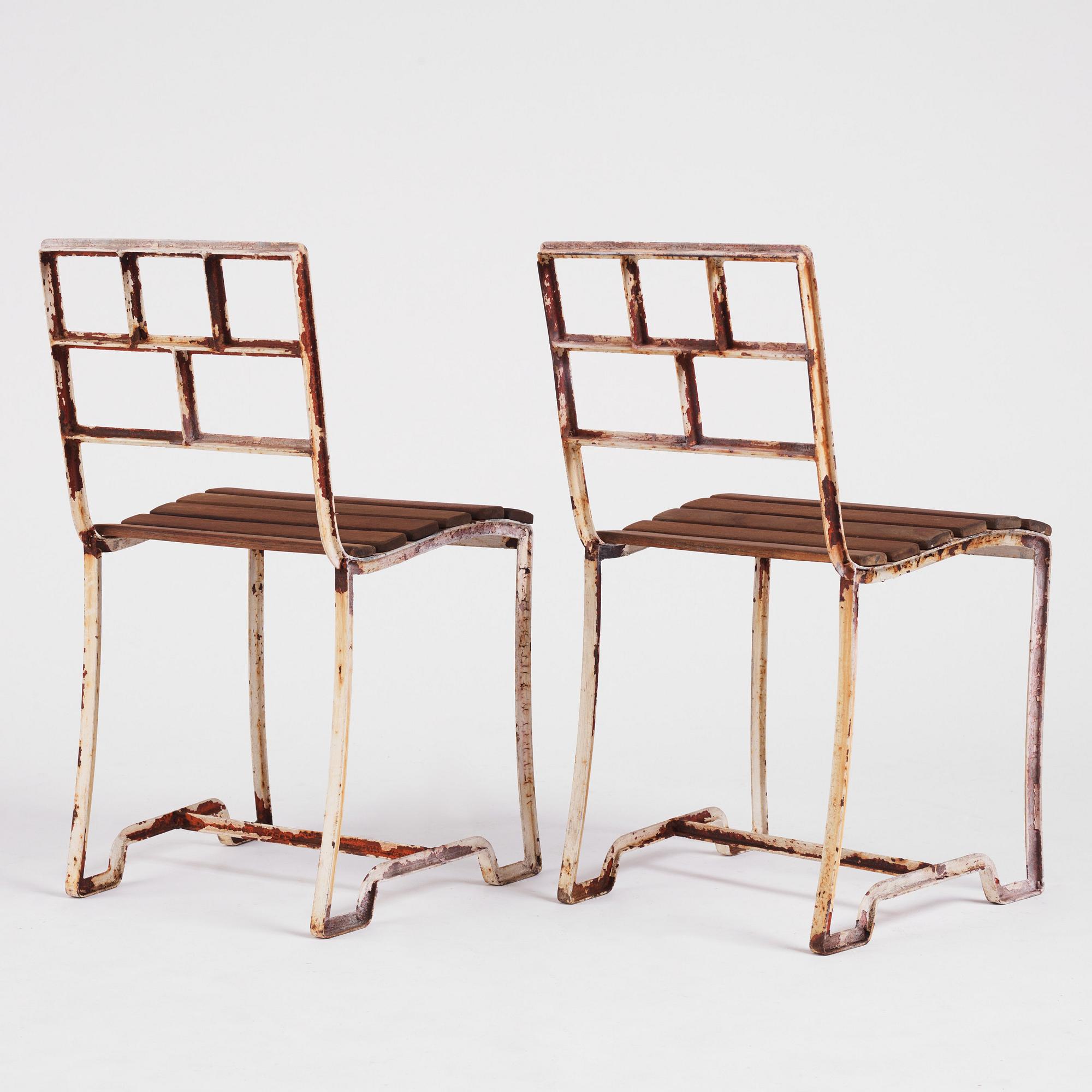 Carl Hörvik, a pair of garden chairs, possibly produced by Thulins vagnfabrik, Skillingaryd.