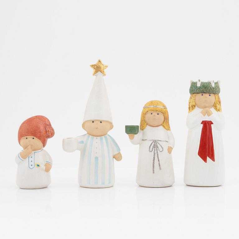 Lisa Larson, four stoneware Lucia figurines, K-studion, Gustavsberg.