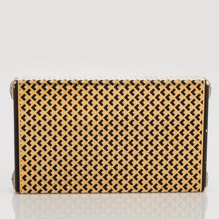 Cartier Art Deco Vanity Case 18K guld med svart emalj och baguette- och rosenslipade diamanter.
