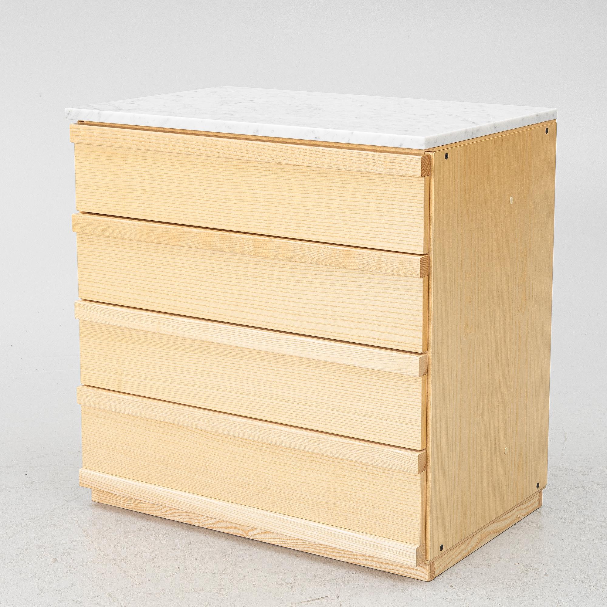 A contemporary chest of drawers.