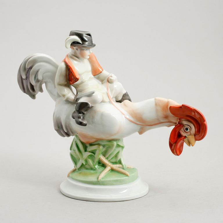 FIGURIN, porslin, Herend, 1900-talets mitt.
