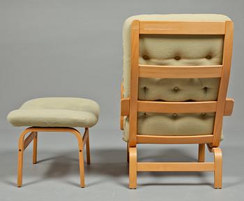 FÅTÖLJ med FOTPALL, Yngve Ekström, Swedese, 1900-talets andra hälft.