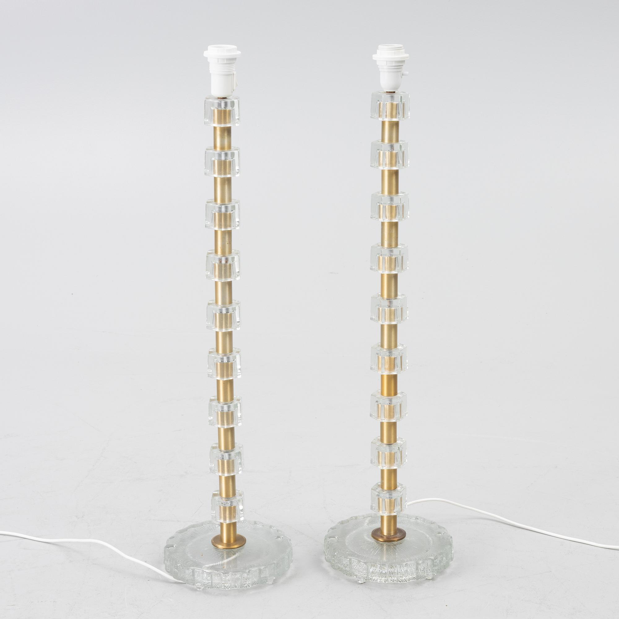 A pair of mode 531 floor lamps, Nybro Armaturfabrik, Sweden, 1960's.